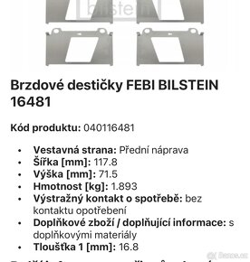 Přední brzdy FEBI BILSTEIN úplně nové - 4