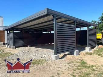 Carport s úložným boxem, garážová stání 9×6,5 m - 4