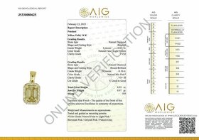 Krásný 14K přívěšek s diamanty 0,93ct - certifikát AIG - 4