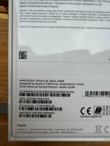 Zabalený Apple iPhone SE 2020, 64GB Black (černý) - 4