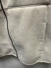 Semišová bunda s kožíškem na zip, 40 - 4