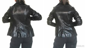 Pěkná černá dámská kožená bunda / sako - 4