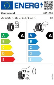 4 nové pneu Continental VanContact Eco 235/65 R16 - 4