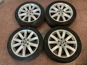 Originalní ALU kola Škoda 5x112 r17 zimní pneu 5mm - 4