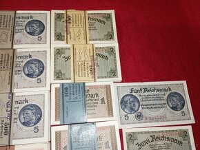 Německé bankovky Wehrmacht cca 2 312 ks s páskami - 4