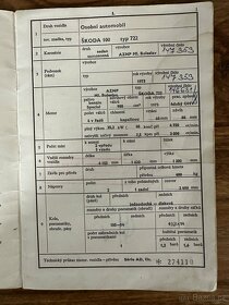 Škoda 100 Doklady + SPZ TP faktura Mototechna - 4