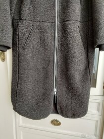 Myškový dámský šedý kabát HM oversize XS S M dlouhý - 4