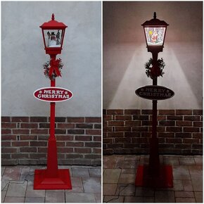 180 cm vysoká vánoční sněžící a hrající lampa - nové - 4