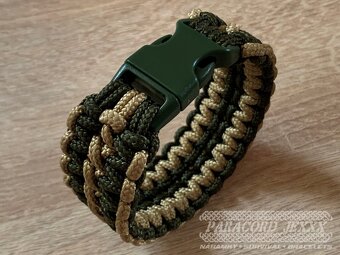 PARACORD náramek (19 cm) oliv - bronze - 4