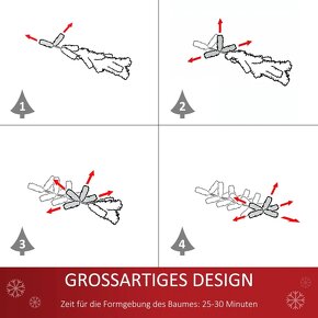 HOMCOM- umělý vánoční stromek 1,8 m, se zasněženým efektem - 4