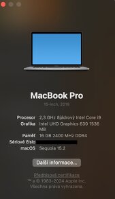 Macbook Pro 15 (2019) i9, 16GB ram - 4