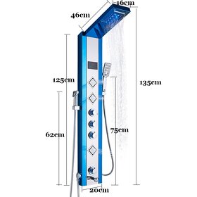 MASÁŽNÍ SPRCHOVÝ PANEL MODRÝ - 4