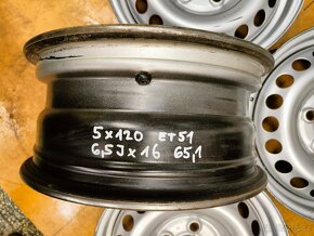 VW T5, T6 5x120 ET51 6,5jx16 65,1 ocelové disky - 4