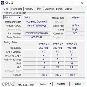 Paměti Nanya DRR2 4GB (4x1GB) 800 MHz CL6 - 4