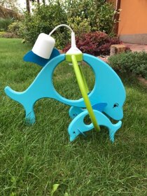dětský lustr a lampička ve tvaru modrého delfína - 4