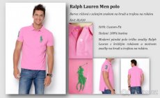 NOVÉ pánské polo triko Ralph Lauren: Růžové, zelený znak - 4