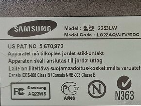 LCD Samsung 2253LW, 2 ms, 8000:1 - 4