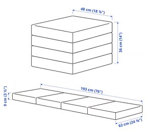 Skládací matrace IKEA  193 x 62 cm - 4