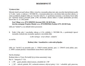 Pozemek 1834m2 + povolení pro 3 domy, 20km od Prahy - 4