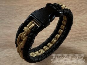 PARACORD náramek (20 cm) black - bronze - 4