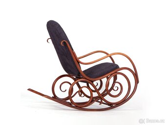 Zachovalé houpací křeslo THONET, nové čalounění. - 4