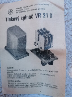 Tlakový spínač VR 21D 0,41 - 0,69MPa - 4