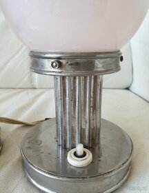 2ks starožitná stolní lampička růžové stínítko - 4