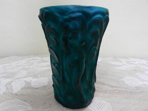 Nevídaná Art Deco zelená Váza Akty Malachit Jade - 4