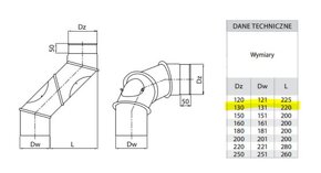 Nastavitelné koleno a trubka kouřovodu 130 - 4