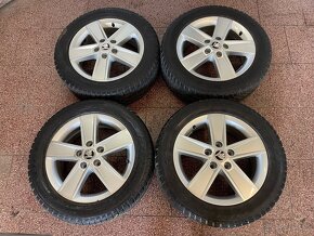 Originalní ALU kola Škoda 5x112 r16 zimní pneu 6mm - 4