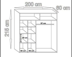 ŠOUPACÍ ŠATNÍ SKŘÍŇ LOUIS 200cm - 4