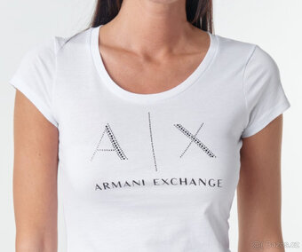 Nové tričko s kamínky ARMANI EXCHANGE vel.S - 4