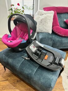 Autosedačka cybex růžová + izofix báze - 4