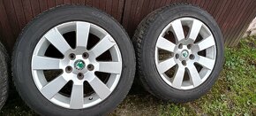 Alu kola R16 5x112 originál Škoda + zimní pneu - 4