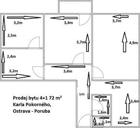 Prodej bytu 4+1, 72 m2, Ostrava, Karla Pokorného - 4