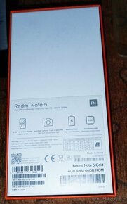 Xiaomi Redmi Note 5 LTE 64 GB Gold + příslušenství - 4