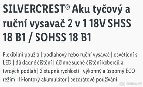 SilverCrest Aku tyčový a ruční vysavač 2v1 - 4