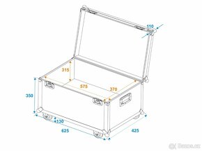 Prodám ROADINGER transportní case 60x40cm s víkem a kolečky - 4