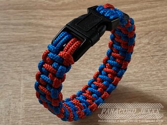 PARACORD náramek (19 cm) blue - red - 4