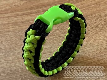 PARACORD náramek (20 cm) black - neon - 4