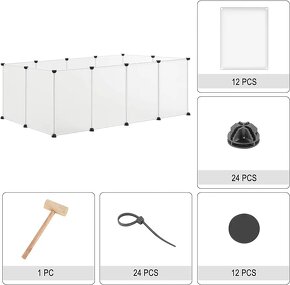 Nová ohrádka/výběh pro domácí mazlíčky 145x75x46 #0001WL - 4