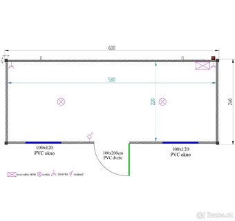 Obytný kontejner mobilní 600x240x269 cm NOVÝ - 4