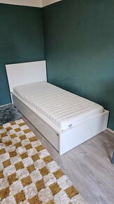 Postel IKEA Malm 90x200 s šuplíky a matrací Magniflex - 4