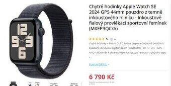 Dobrý den, prodám chytré hodinky Apple Watch SE 2024 GPS - 4