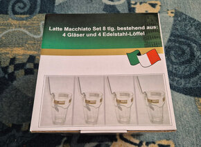 Set 4 skleniček a designových lžiček na Latte Macchiato - 4