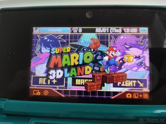 Nintendo 3DS Aqua Blue + krabice, hack a 64GB karta - 4