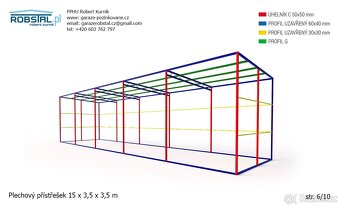 nový plechový přístřešek 15 x 3,5 x 3,5m - 4