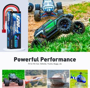 Zeee 2S 5200mah Lipo baterie 7.4V 50C Pevné pouzdro s Deans - 4