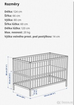 Dětská postýlka SNIGLAR IKEA 60 x 120 - 4