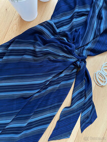 Letní tmavě modré proužkované midi šaty Ralph Lauren L - 4